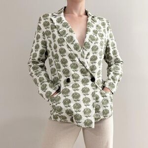 Wildfang Olive Leaf Print Blazer